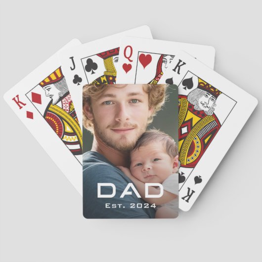 Modernes Papa ist das neue Baby Foto des Vaters Spielkarten (Rückseite)