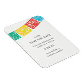 Modernes Papel Picado Wedding rettet das Datum Magnet (Rechte Seite)