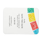 Modernes Papel Picado Wedding rettet das Datum Magnet (Horizontal)