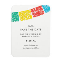 Modernes Papel Picado Wedding rettet das Datum