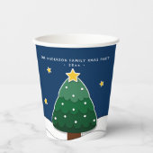 Modernes Papercut Style Weihnachtsbaum Xmas Party Pappbecher (Vorderseite)