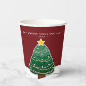 Modernes Papercut Style Weihnachtsbaum Xmas Party Pappbecher (Vorderseite)