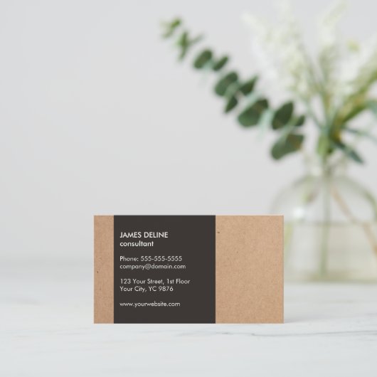 Modernes Pappkarton Grau White Consultant Visitenkarte (Stehend Vorderseite)