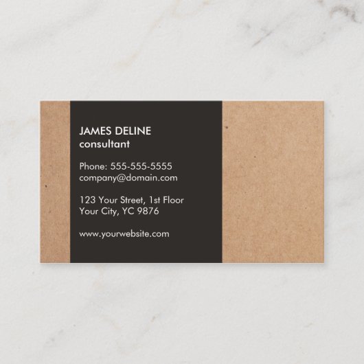 Modernes Pappkarton Grau White Consultant Visitenkarte (Vorderseite)