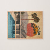 Modernes Paradies Mitte des Jahrhunderts: Palmspri Puzzle (Horizontal)
