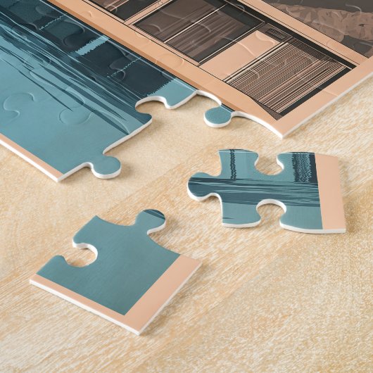 Modernes Paradies Mitte des Jahrhunderts: Palmspri Puzzle (Seite)