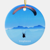 Modernes Paragliding-Foto mit Namen Keramik Ornament (Vorne)