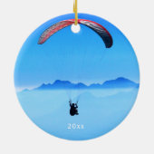 Modernes Paragliding-Foto mit Namen Keramik Ornament (Hinten)