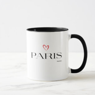 Modernes Paris-Design mit rotem Herzen Tasse