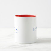 Modernes Paris-Design mit Tasse des Roten Herzens (Zentrum)