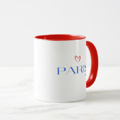 Modernes Paris-Design mit Tasse des Roten Herzens (VorderseiteRechts)