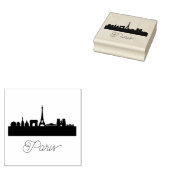 Modernes Paris, Frankreich | Stilisierte Skyline Gummistempel (Stempel)
