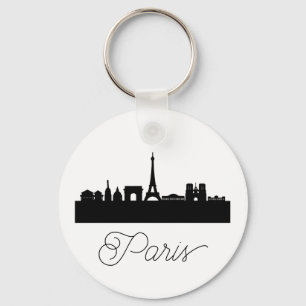Modernes Paris, Frankreich   Stilisierte Skyline Schlüsselanhänger