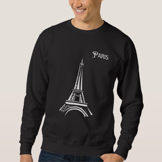 Modernes Paris in Schwarz und Weiß Sweatshirt (Vorderseite)