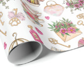 Modernes Party aus Weiß und Rot Geschenkpapier (Rolleneckpunkt)