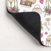 Modernes Party aus Weiß und Rot Mousepad (Ecke)