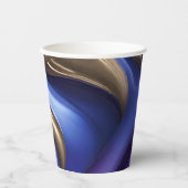 Modernes Party - Blau Lila und Gold Pappbecher (Vorderseite)