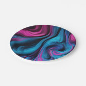 Modernes Party - Blau und Rosa- Pappteller (Schrägansicht)