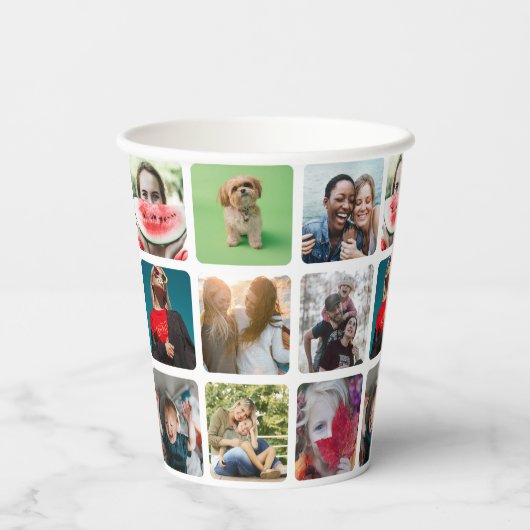 Modernes Party-Collage Muster Pappbecher (Rückseite)