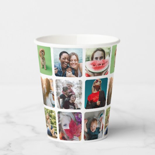 Modernes Party-Collage Muster Pappbecher (Links)