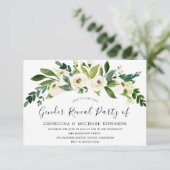 Modernes Party des botanischen Weißen Blütengeschl Einladung (Stehend Vorderseite)