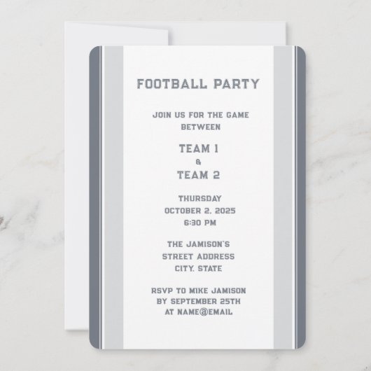 Modernes Party Einladung (Rückseite)