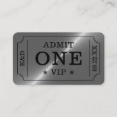 Modernes Party Eintrittskarte - Silber Begleitkarte (Vorderseite)