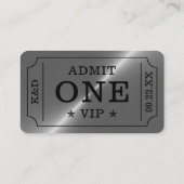 Modernes Party Eintrittskarte - Silber Begleitkarte (Rückseite)