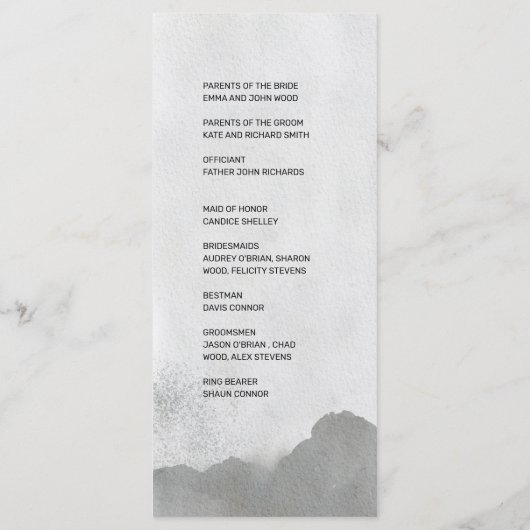 Modernes Party-Flachprogramm Programm (Rückseite)