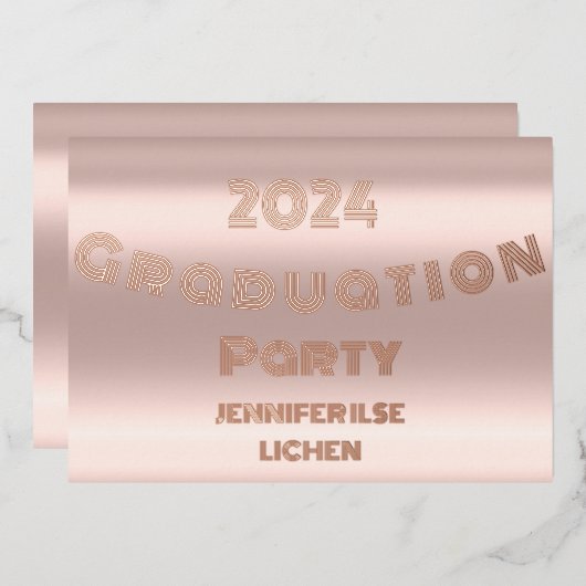 MODERNES PARTY FOLIENEINLADUNG (Vorderseite/Rückseite)