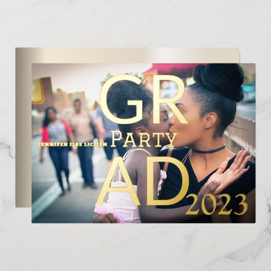 MODERNES PARTY FOLIENEINLADUNG (Vorderseite/Rückseite)