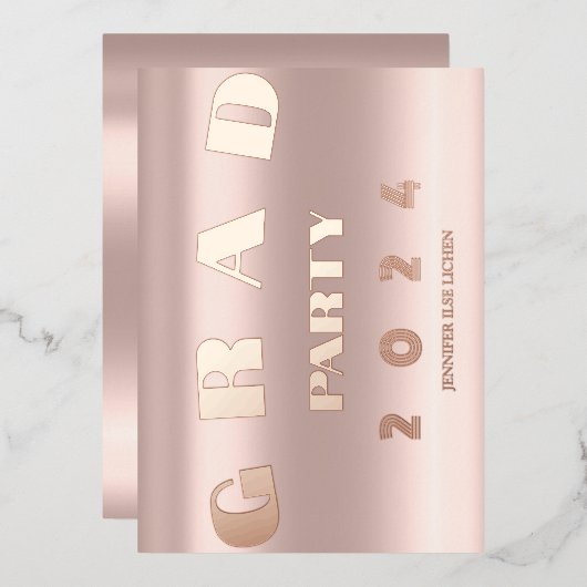 MODERNES PARTY FOLIENEINLADUNG (Vorderseite/Rückseite)