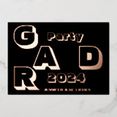 MODERNES PARTY FOLIENEINLADUNG (Vorderseite)