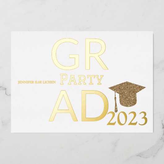 MODERNES PARTY FOLIENEINLADUNG (Vorderseite)