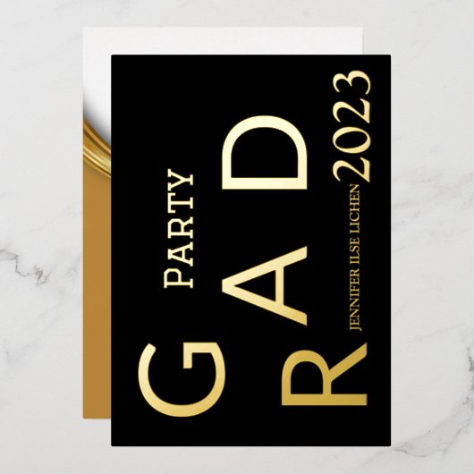 MODERNES PARTY FOLIENEINLADUNG (Vorderseite/Rückseite)