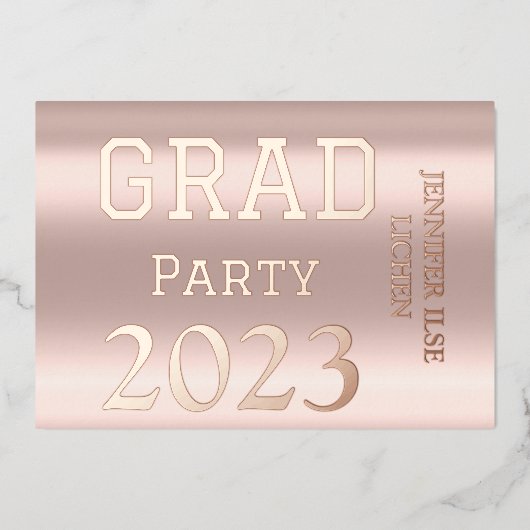 MODERNES PARTY FOLIENEINLADUNG (Vorderseite)