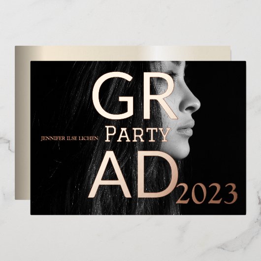 MODERNES PARTY FOLIENEINLADUNG (Vorderseite/Rückseite)