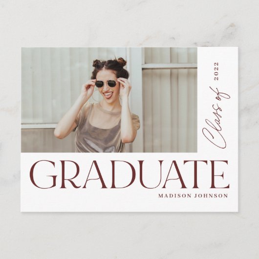 Modernes Party für Abschluss-Foto Ankündigungspostkarte (Vorderseite)