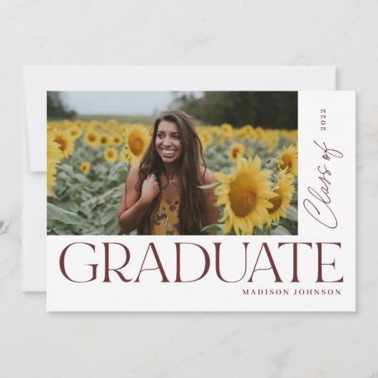 Modernes Party für Abschluss-Foto Einladung (Vorderseite)