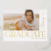 Modernes Party für Abschluss-Foto Folieneinladung (Vorderseite)