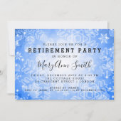 Modernes Party für Altersversorgung Blue Winter Bo Einladung (Vorderseite)