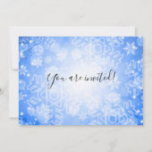 Modernes Party für Altersversorgung Blue Winter Bo Einladung (Rückseite)