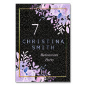 Modernes Party für Blumenpastell Tischnummer (Vorderseite)