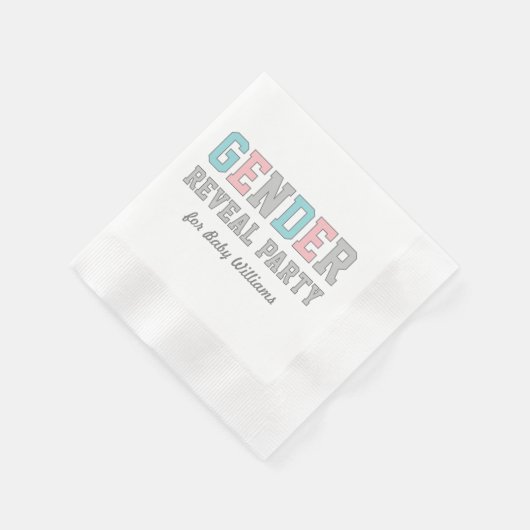 Modernes Party für Blush und Aqua Baby Gender Reve Serviette (Ecke)