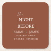 Modernes Party für das Abendessen vor der Probe Rechteckiger Pappuntersetzer (Vorderseite)