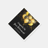Modernes Party für das Ruhestand Gold Black Serviette (Ecke)