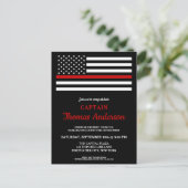 Modernes Party für das Ruhestand von Feuerwehrleut Einladungspostkarte (Stehend Vorderseite)