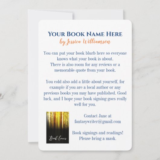 Modernes Party für den Buchstart Einladung (Rückseite)