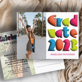 Modernes Party für den Farbtext Einladungspostkarte