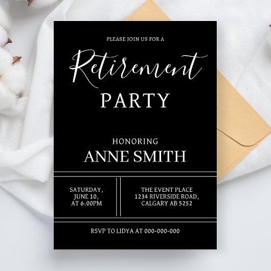 Modernes Party für die Altersversorgung Einfache E Einladung